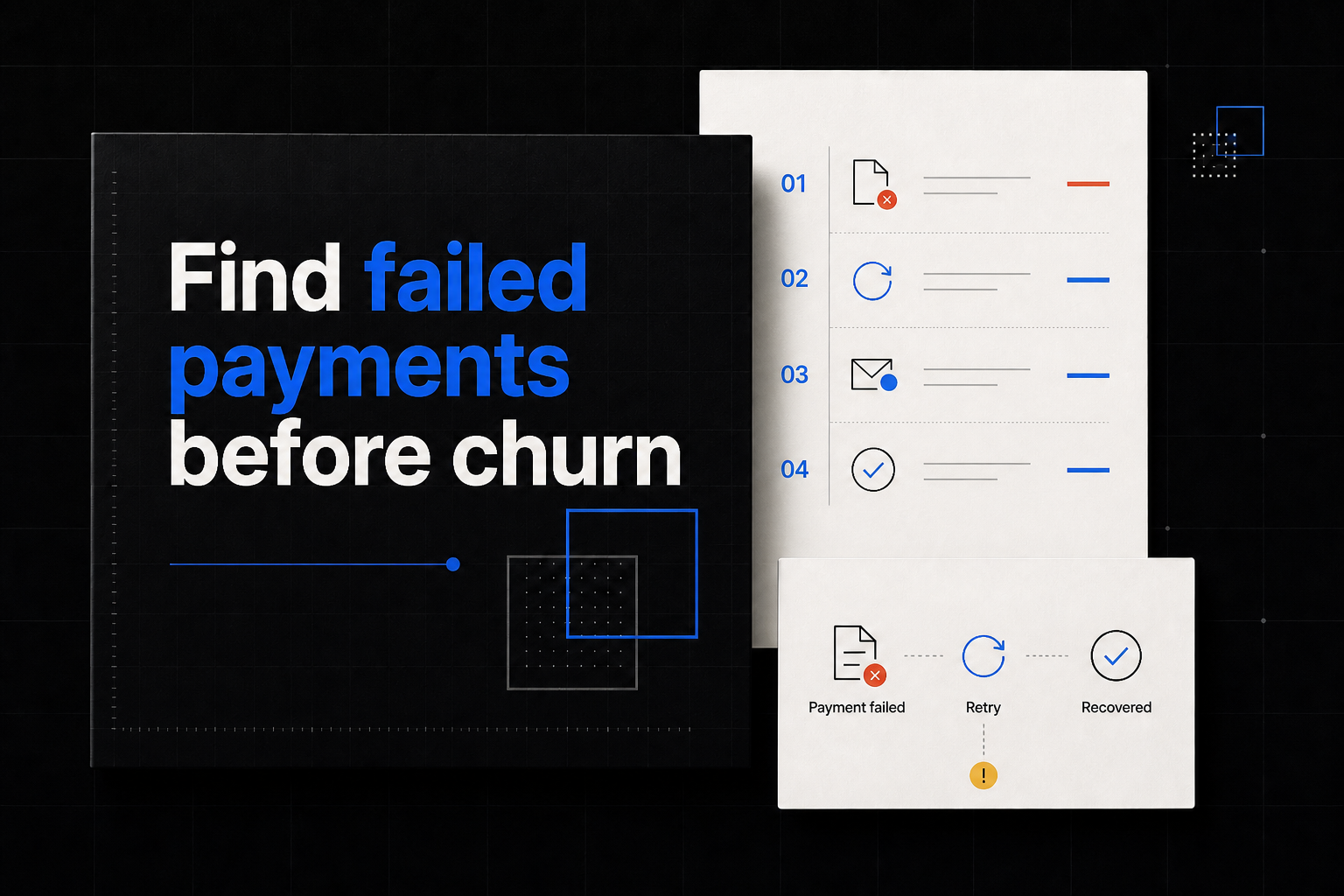 Editorial cover: failed invoices moving through a recovery queue before churn