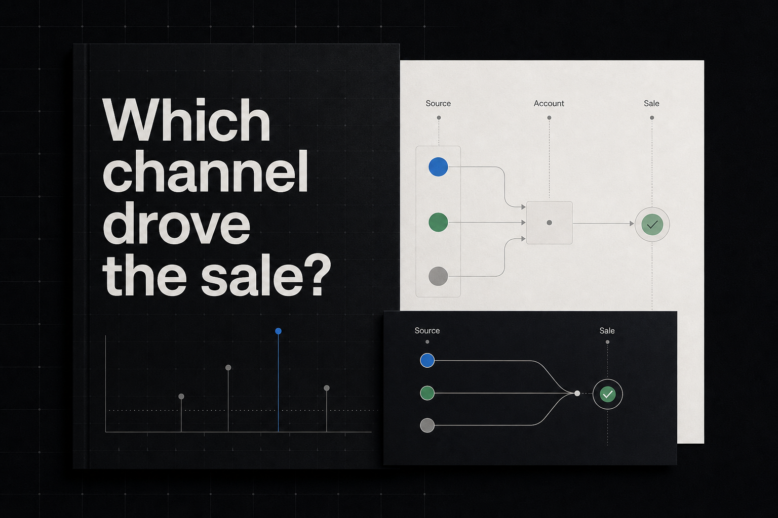 Editorial cover: acquisition sources connected through an account to a verified sale